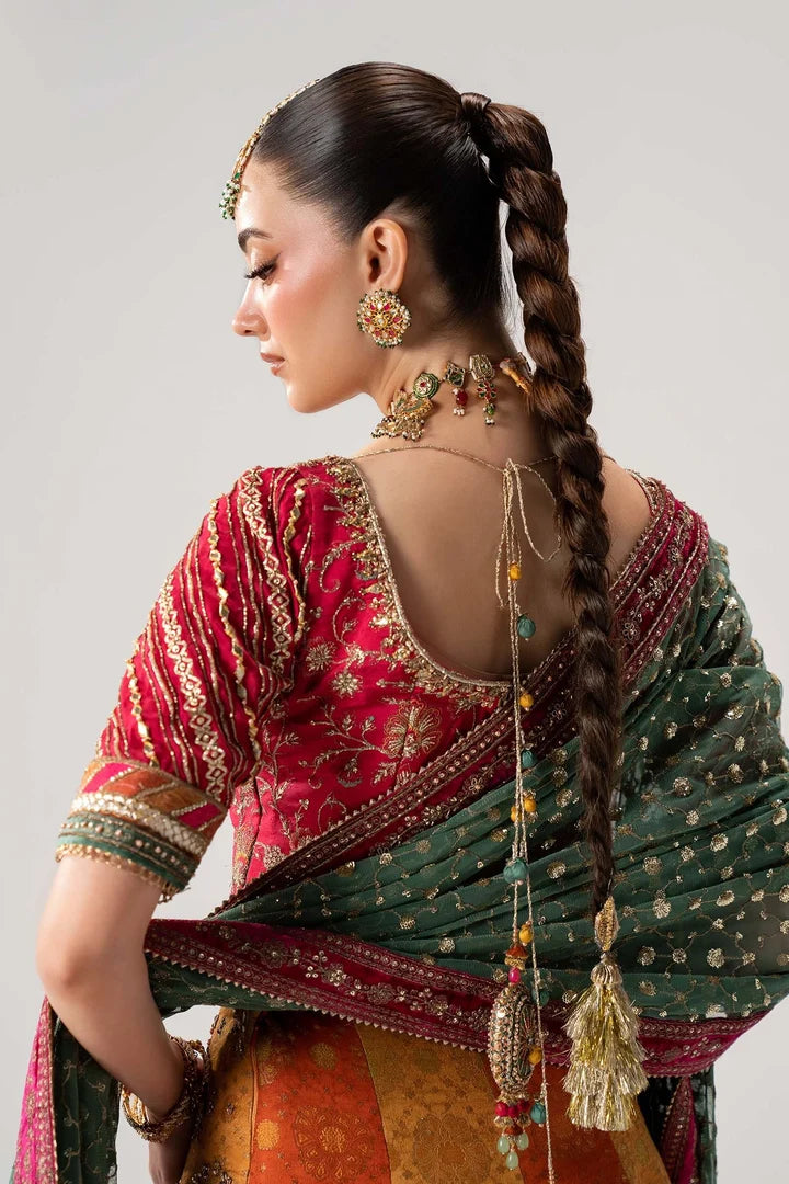 Pakistani Bridal Lehenga and Choli Dress for Mehndi