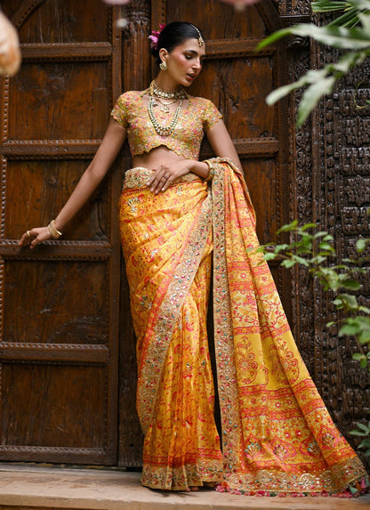 Wrenley Golden Yellow Saree