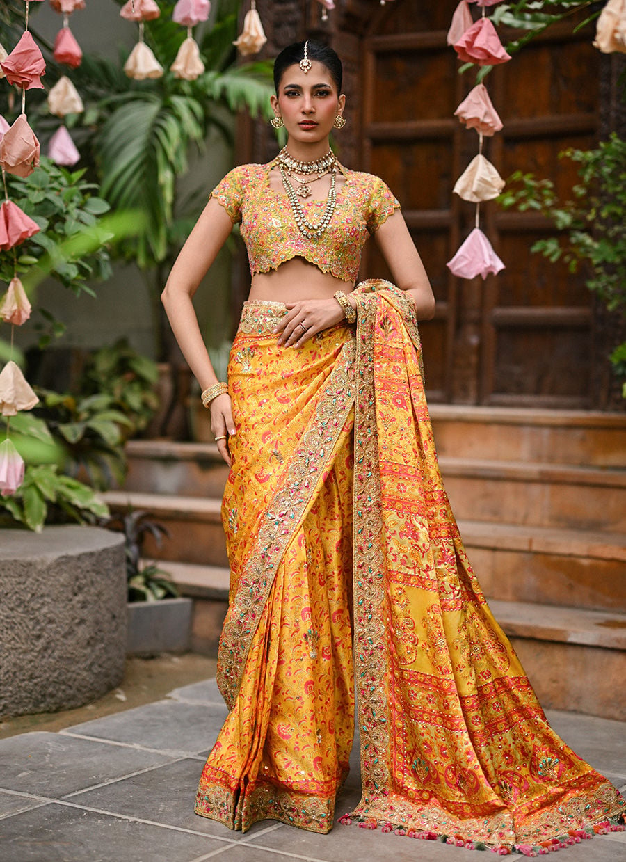 Wrenley Golden Yellow Saree