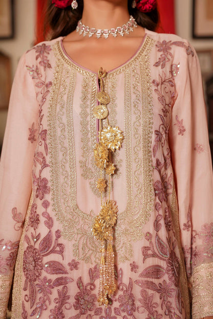 Blush Pink Embroidered Festive Suit with Shalwar