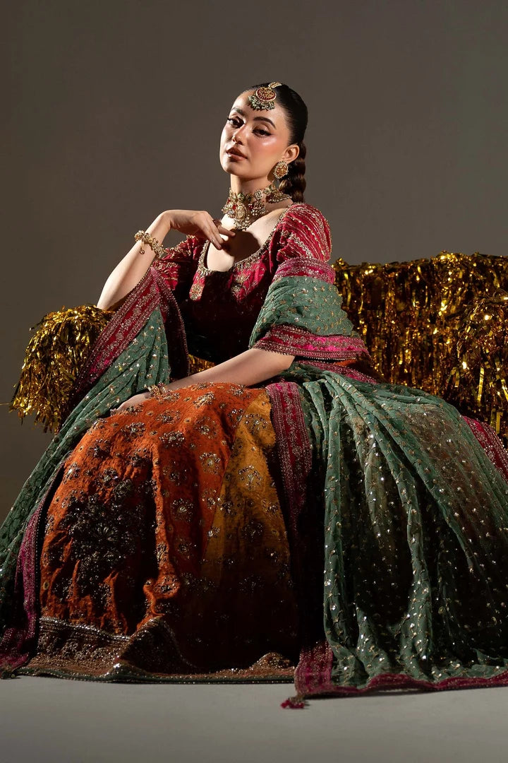 Pakistani Bridal Lehenga and Choli Dress for Mehndi