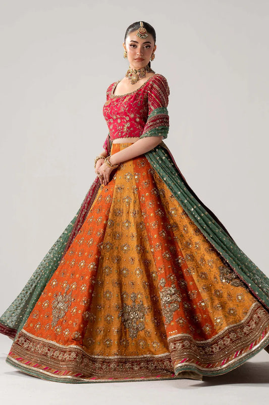 Pakistani Bridal Lehenga and Choli Dress for Mehndi