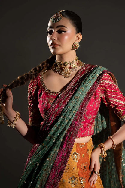 Pakistani Bridal Lehenga and Choli Dress for Mehndi