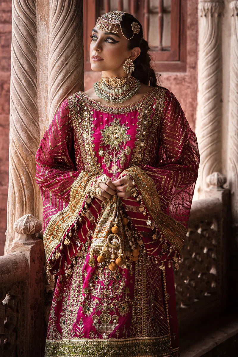 Shrenz Shocking Pink Organza Bridal Collection Replica