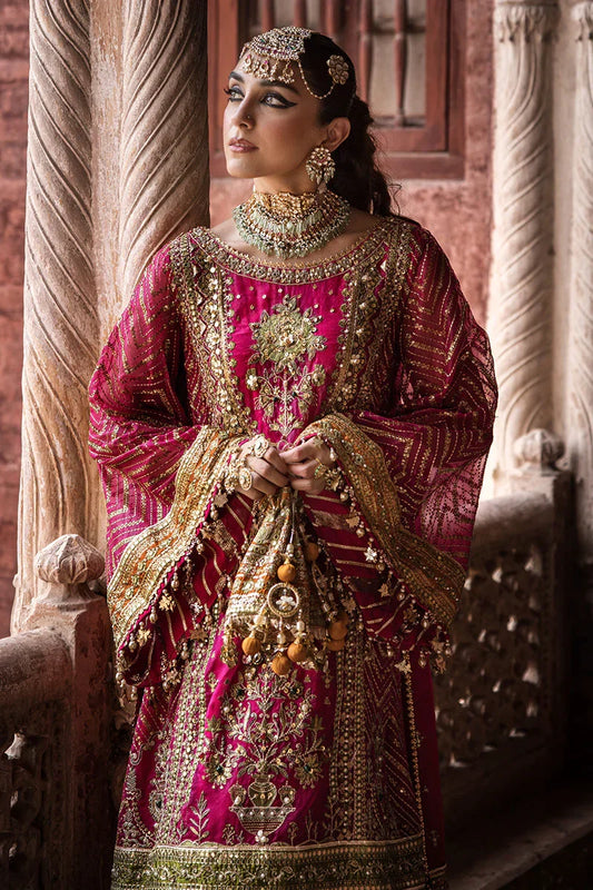 Shrenz Shocking Pink Organza Bridal Collection Replica