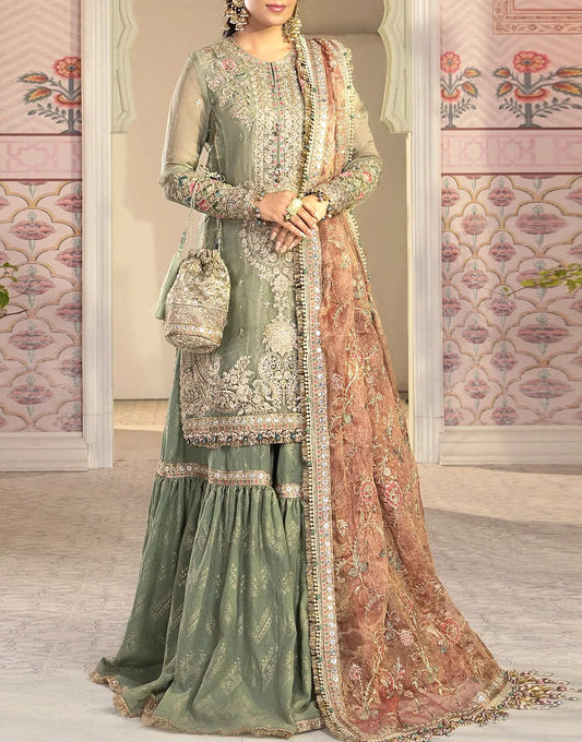 Adorable Heavy Embroidered Masoori Bridal Dress for Weddings & Parties